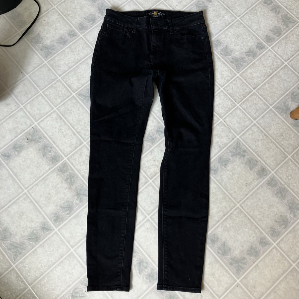 Lucky Brand Sasha Super Skinny Denim‎ Jeans Size 6 / 28 A Short Black Biker Sexy